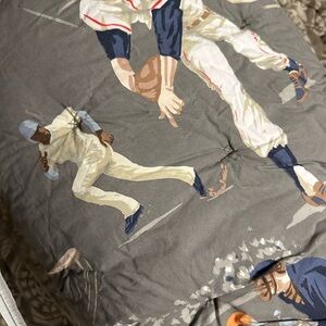 Potterybarn Vintage Baseball-comforter and sheet set Retired Print Twin XL